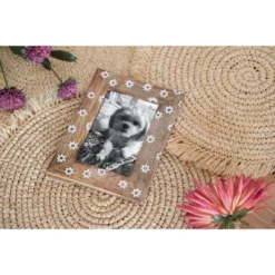 White Flower Pattern 4x6 Inch Wood Decorative Picture Frame - Foreside Home & Garden -Home Decoration Sale GUEST 7e65511d 2f95 415e adfb 41c2f4cb28f7