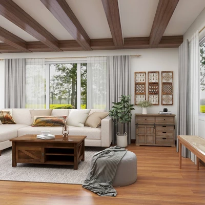 Wood Geometric Intricately Carved Wall Decor With Bells Set Of 3 Brown - Olivia & May 7 Wood Geometric Intricately Carved Wall Decor With Bells Set Of 3 Brown - Olivia & May - Image 7