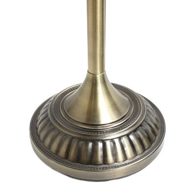 1 Light Torchiere Floor Lamp With Marbleized Glass Shade Antique Brass - Elegant Designs 2 1 Light Torchiere Floor Lamp With Marbleized Glass Shade Antique Brass - Elegant Designs - Image 2