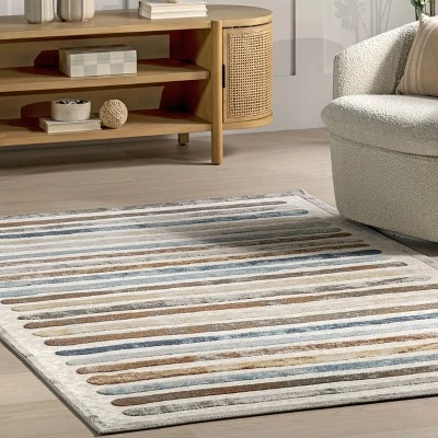 NuLOOM Jenae Multi Striped Machine Washable Area Rug 8 NuLOOM Jenae Multi Striped Machine Washable Area Rug - Image 8