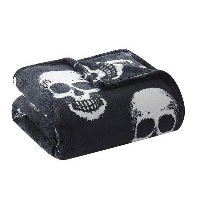 Kate Aurora Oversized Halloween Spooky Skeleton Skulls Plush Fleece Throw Accent Blanket - 50 In. W X 70 In. L 2 Kate Aurora Oversized Halloween Spooky Skeleton Skulls Plush Fleece Throw Accent Blanket - 50 In. W X 70 In. L - Image 2