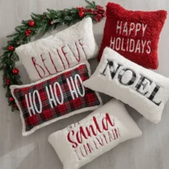 14"x24" Oversized Noel Embroidered Lumbar Throw Pillow Ivory - Evergrace -Home Decoration Sale GUEST 84879c63 2d77 4268 9227 e4f18d8366f9