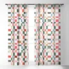 Ninola Design Watercolor Checker Yuletide Single Panel Sheer Window Curtain - Society6