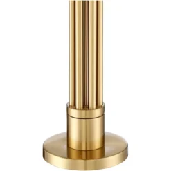 Possini Euro Design Granview Modern Table Lamp 32 1/2" Tall Brass Column Taupe Organza Outer Off White Linen Inner Drum Shade For Bedroom Living Room -Home Decoration Sale GUEST 854c71f5 7a3c 4a72 84e2 e29b66f8b9f7