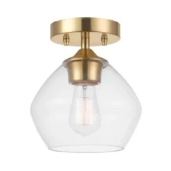 Harrow 1-Light Semi-Flush Mount Ceiling Lighting With Clear Glass Shade - Globe Electric -Home Decoration Sale GUEST 86a73664 b0d0 47f4 aa9a c8f3403aa112