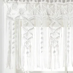 50"x20" Boho Macrame Textured Cotton Window Valance White - Lush Décor -Home Decoration Sale GUEST 86a7e3e8 6d05 4dd0 8047 111921543633