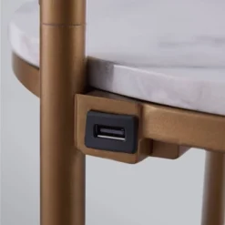 64" Taelyn Contemporary Floor Lamp With Table And Built-In USB Copper/White Marble - Teamson Home -Home Decoration Sale GUEST 86bf379f f197 4ce1 8f84 1f104bfe5e2c