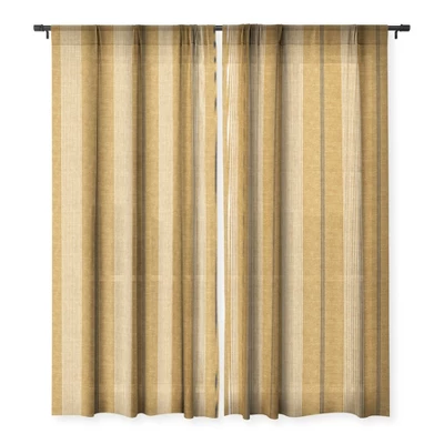Little Arrow Design Co Ivy Stripes Mustard Single Panel Sheer Window Curtain - Deny Designs 2 Little Arrow Design Co Ivy Stripes Mustard Single Panel Sheer Window Curtain - Deny Designs - Image 2