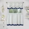 Kate Aurora Country Living Farmhouse 3 Pc Solid Cafe Kitchen Curtain Tier & Tucked Valance Set