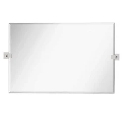 Hamilton Hills 24" X 36" Rectangular Frameless Mirror With Polished Chrome Squared Wall Brackets -Home Decoration Sale GUEST 8872317a fa4c 4956 a3b9 90e9a3e4cf11