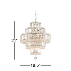 Vienna Full Spectrum Magnificence Chrome Chandelier 18 1/2" Wide Modern Faceted Crystal Glass 18-Light LED Fixture For Dining Room Home Kitchen Island -Home Decoration Sale GUEST 887a2ce2 82ed 450a 906b bbe66975ed0f
