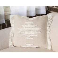 Braided Geometric Pattern Hand Woven 18x18" Decorative Cotton Throw Pillow With Hand Tied Fringe - Foreside Home & Garden 7 Braided Geometric Pattern Hand Woven 18x18" Decorative Cotton Throw Pillow With Hand Tied Fringe - Foreside Home & Garden -Home Decoration Sale GUEST 8937b70d 9f6b 4530 abfd ab25a77806f3