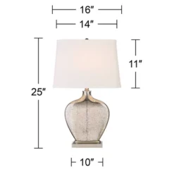 360 Lighting Axel Modern Table Lamps 25" High Set Of 2 Mercury Glass With Dimmers White Fabric Drum Shade For Bedroom Living Room Bedside Nightstand -Home Decoration Sale GUEST 8a146c0f cbac 4a95 92c8 0ddf6bbbc626