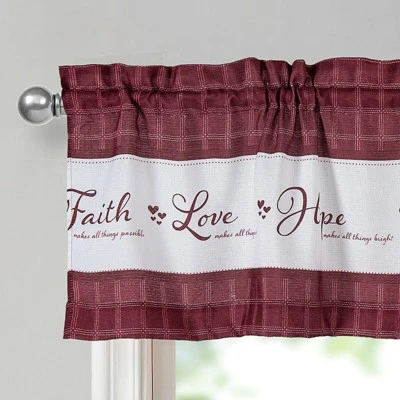 Kate Aurora Country Living Gingham Check Hope Faith Love 3 Pc Cafe Kitchen Curtain Set 1 Kate Aurora Country Living Gingham Check Hope Faith Love 3 Pc Cafe Kitchen Curtain Set