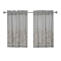 Kate Aurora Shabby Sheer Embroidered Complete 3 Piece Floral Rod Pocket Cafe Kitchen Curtain Tier & Valance Set -Home Decoration Sale GUEST 8a8ced0e 1cc3 4e3d a8db 038bf57ac21a