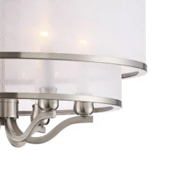 Possini Euro Design Nor Brushed Nickel Pendant Chandelier 23" Wide Modern Double White Organza Shade 6-Light Fixture For Dining Room Kitchen Island -Home Decoration Sale GUEST 8b39a862 2230 4d5f a8e6 413b7413ab88