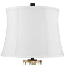 360 Lighting Nathan Modern Table Lamps 25 1/2" High Set Of 2 Gold Metal With USB Charging Ports White Drum Shade For Bedroom Living Room Home Desk -Home Decoration Sale GUEST 8b404e04 768f 4728 9dbd 93a8b350d4a9