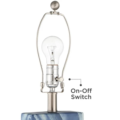 360 Lighting Connie Modern Table Lamps 25" High Set Of 2 Blue Faux Marble With USB Charging Port Table Top Dimmers White Shade For Bedroom Office Desk 5 360 Lighting Connie Modern Table Lamps 25" High Set Of 2 Blue Faux Marble With USB Charging Port Table Top Dimmers White Shade For Bedroom Office Desk - Image 5