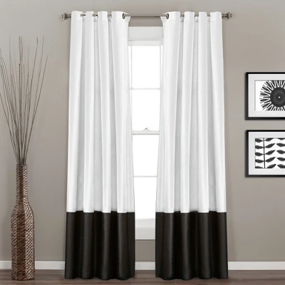 Home Boutique Prima Window Curtain Panels Black/White 54X108 Set 1 Home Boutique Prima Window Curtain Panels Black/White 54X108 Set