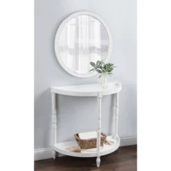 24" X 24" Hogan Round Framed Decorative Wall Mirror White - Kate & Laurel All Things Decor 10 24" X 24" Hogan Round Framed Decorative Wall Mirror White - Kate & Laurel All Things Decor -Home Decoration Sale GUEST 8f037f00 086c 482f a99e c5bebe680cc2