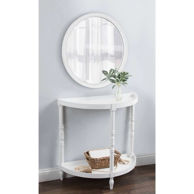 24" X 24" Hogan Round Framed Decorative Wall Mirror White - Kate & Laurel All Things Decor 5 24" X 24" Hogan Round Framed Decorative Wall Mirror White - Kate & Laurel All Things Decor - Image 5