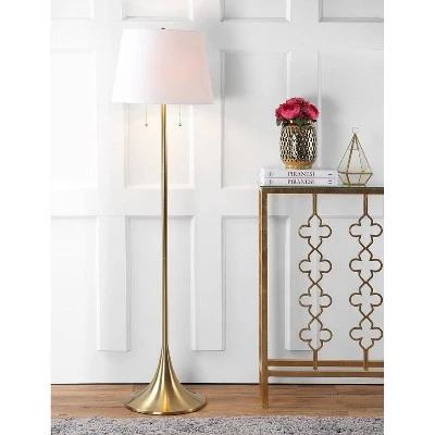 63" Metal Amelia Floor Lamp Brass (Includes LED Light Bulb) - Jonathan Y 1 63" Metal Amelia Floor Lamp Brass (Includes LED Light Bulb) - Jonathan Y