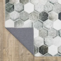 Marcel Geometric Block Animal Print Area Rug White/Gray - Captiv8e Designs -Home Decoration Sale GUEST 91550a4a acca 4f9e 8fa3 b518a84903d3