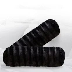 Cheer Collection Decorative Faux Fur Bolster Pillows Set Of 2 -Home Decoration Sale GUEST 91774db4 a2e0 46b9 8318 ef90d399281b