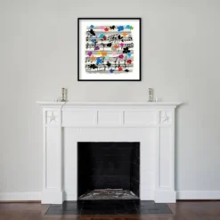 33" X 33" Floral Music Notes By Jenny Frean Wood Framed Wall Art Print - Amanti Art -Home Decoration Sale GUEST 91c57ed5 566c 4178 ae06 072ecdd28a61