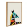18" X 24" Sylvie Mid Century Modern Baby Zebra Framed Canvas Wall Art By Rachel Lee Natural - Kate And Laurel