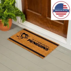 Evergreen Pittsburgh Penguins Logo Turf Mat, Brown- 28 X 16 Inches Indoor Outdoor Doormat -Home Decoration Sale GUEST 93935ff2 fd5b 47d9 9900 54642bfb9165