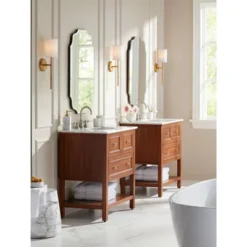 Noble Park Vita Oval Vanity Wall Mirror Rustic Industrial Beveled Distressed Bronze 23 1/2" Wide For Bathroom Bedroom Living Room Home Office Entryway -Home Decoration Sale GUEST 955cc6d7 5613 47e6 81fd f99ae2a7cd9b