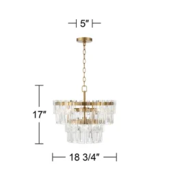 Vienna Full Spectrum Luxum Burnished Brass Chandelier 18 3/4" Wide Modern Tiered Crystal 6-Light Fixture For Dining Room House Foyer Kitchen Island -Home Decoration Sale GUEST 972fa7ad 519e 4cb5 b583 4e99117a2928