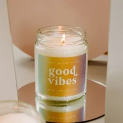 Sweet Water Decor Good Vibes Rainbow Label 9oz Clear Jar Soy Candle -Home Decoration Sale GUEST 97390a75 3052 4973 9db8 7f7a3d74649b