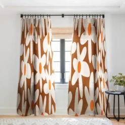 Kierkegaard Design Studio Daisy Time Retro Floral Pattern Single Panel Sheer Window Curtain - Deny Designs -Home Decoration Sale GUEST 98560026 73f2 4db0 92e8 92e135d4ead8
