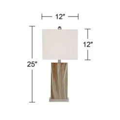 360 Lighting Connie Modern Table Lamps Set Of 2 25" High Brown Faux Marble With USB Charging Port White Rectangular Shade For Living Room Office Desk -Home Decoration Sale GUEST 99791b9b 0488 4e77 a280 94707e06cc1a