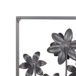 Metal Floral Wall Decor With Black Frame Set Of 2 Gray - Olivia & May -Home Decoration Sale GUEST 99f42233 070c 4aad 826e 2a64e778af4e