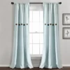 Home Boutique Farmhouse Button Stripe Yarn Dyed Woven Cotton Window Curtain Panels Blue 40X84 Set
