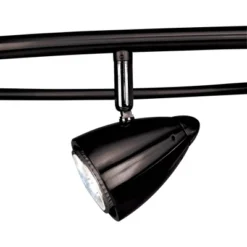 Pro Track Salazar S-Wave 6-Head LED Ceiling Track Light Fixture Kit Spot Light GU10 Adjustable Black Metal Modern Kitchen Bathroom Dining 54" Wide