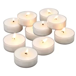 20pk 9hr Long Burning Mega Oversized Tea Light Unscented Candles (Clear Cup) White - Stonebriar Collection