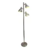 64" Traditional 3 Light Metal Floor Lamp With Adjustable Spotlight Shades Brushed Nickel - Creekwood Home