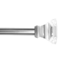 Decorative Drapery Curtain Rod With Acrylic Square Finials Brushed Nickel - Lumi Home Furnishings -Home Decoration Sale GUEST 9bb835f8 1dab 4410 8a5e af4b8f23faca