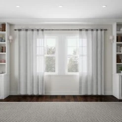 Hastings Home 1" Curtain Rod With Finials - Black