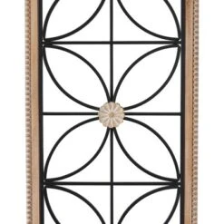 Metal Floral Wall Decor With Brown Frame Black - Olivia & May