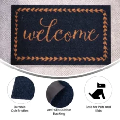 Flash Furniture Harbold 18" X 30" Indoor/Outdoor Coir Doormat With Welcome Message And Non-Slip Backing -Home Decoration Sale GUEST 9e5c544b eef8 4186 ba2d f9595adae8f0