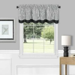 Kate Aurora Country Farmhouse Striped Window Valance Curtain Treatments - Assorted Colors