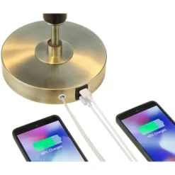 Possini Euro Design Possini Euro® Wyndham Desk Lamp With Glass Shade And Dual USB Ports -Home Decoration Sale GUEST 9fb29c06 0fa4 4c93 bedf 81121643cc35