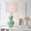 28" Glass Faye Table Lamp (Includes LED Light Bulb) Green - JONATHAN Y