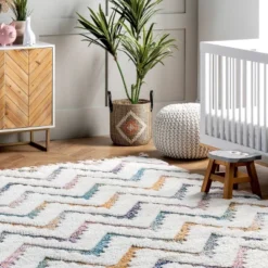 7'10"x10' Rumi High-Low Chevron Tassel Area Rug Beige - NuLOOM -Home Decoration Sale GUEST a4d1b121 41d9 468b 87d5 30e83e624494