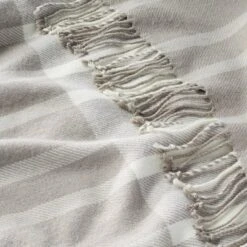 Tonal Plaid Stripes Woven Stadium Blanket Cream/Gray - Hearth & Hand™ With Magnolia -Home Decoration Sale GUEST a547a455 2807 47d4 81a0 5dc93e6ede8a